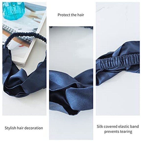Mulberry Silk Headband Non-Slip Sleep Turban Elegant Minimal Chic Hair Wrap main image 6